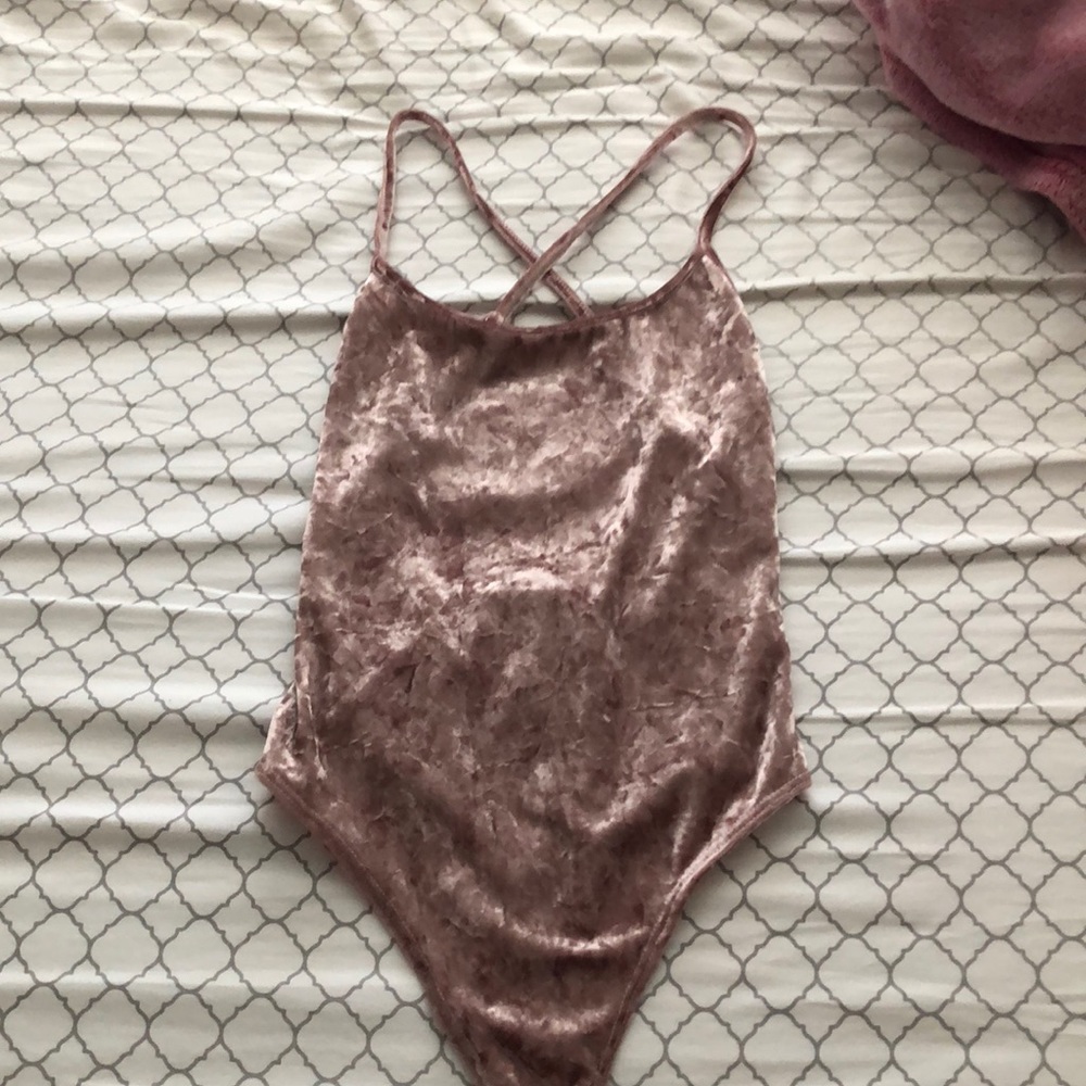 Pink Velvet Bodysuit